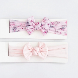 Baby Headband Comfy Wide Bow 2pcs(TBHB8613)